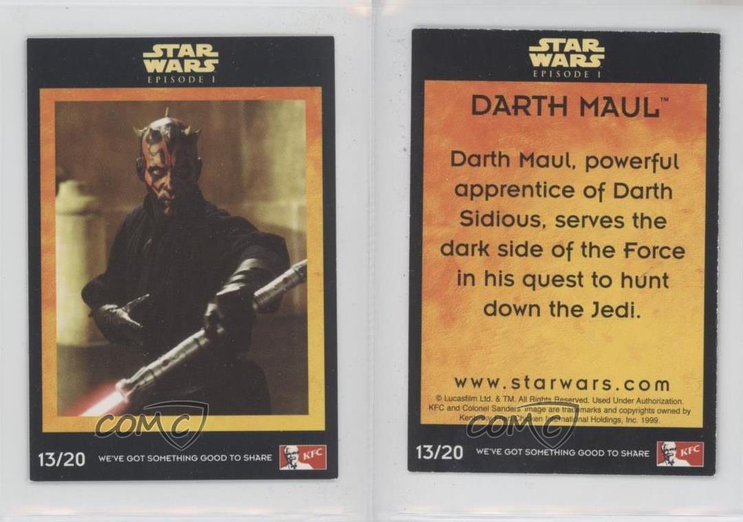 1999 KFC Star Wars Episode 1 UK Darth Maul #13 u1x - Picture 3 of 3