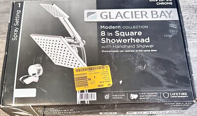 Glacier Bay Dual Tub Wall Mount Fixed and Handheld Shower Head Polished Chrome