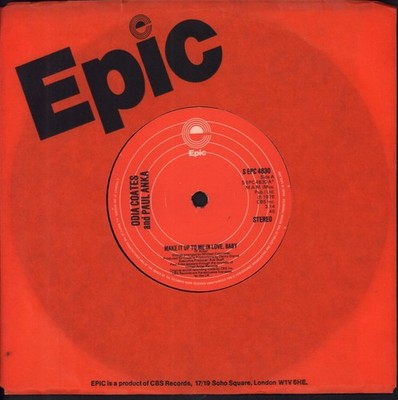 Odia Coates and Paul Anka Make It Up To Me In Love Baby 7'' vinyl UK Epic 1976