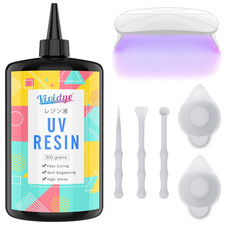 UV Resin Kit - 300G Crystal Clear Ultraviolet Curing Hard Glue Resin with UV Lam