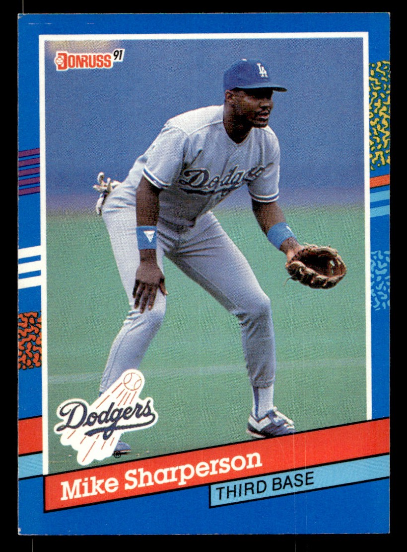 1991 Mike Sharperson #168 Los Angeles Dodgers Baseball Sports Card Raw