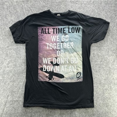 All Time Low Shirt Mens Large Black Band Tee We Go Together Graphic Airplane