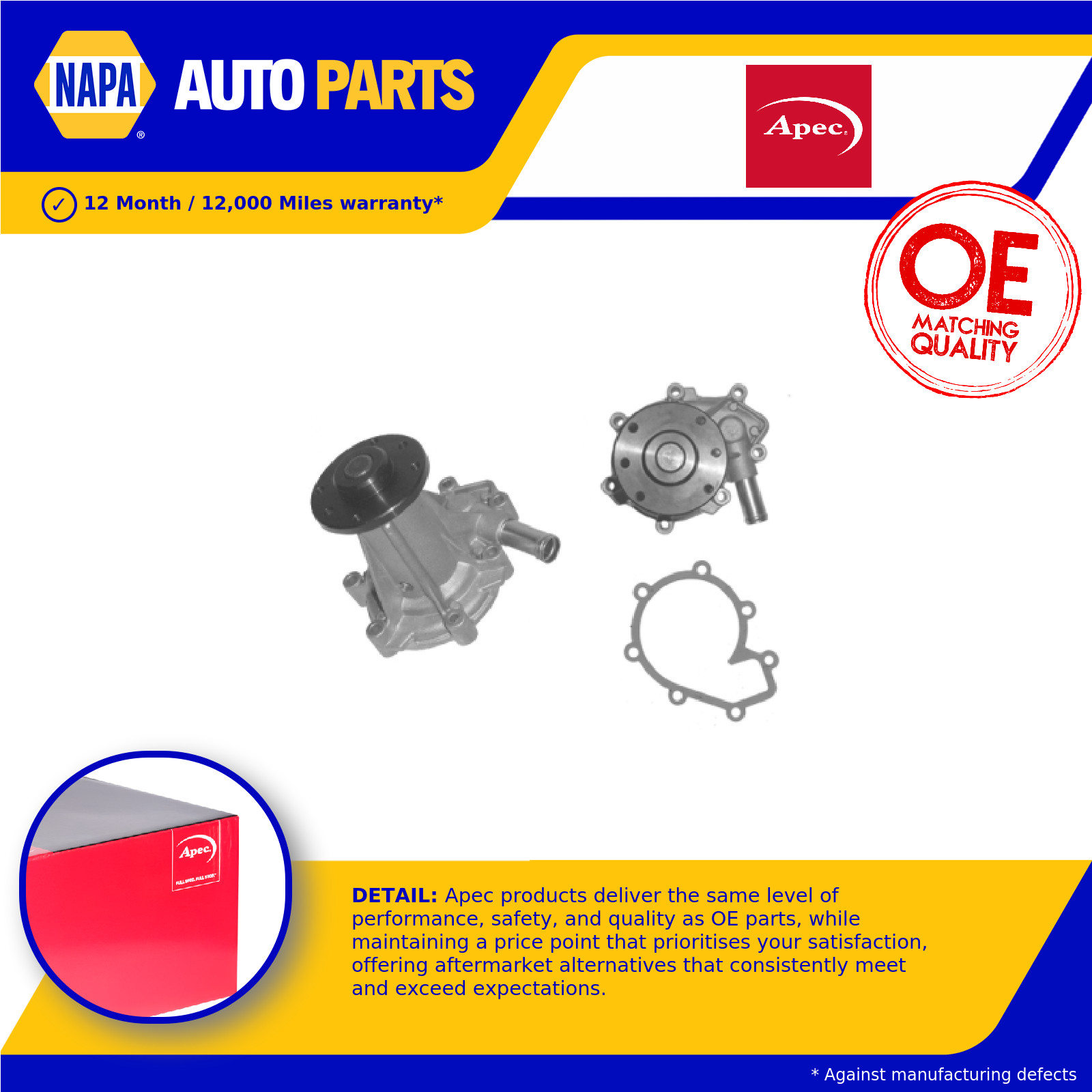 Water Pump AWP1496 Apec Coolant 6642000501 6642000601 Genuine Quality Guaranteed