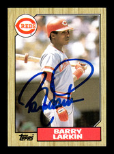 1987 Topps # 648 Barry Larkin Autograph Signed Auto Card (M2) Cincinnati Reds