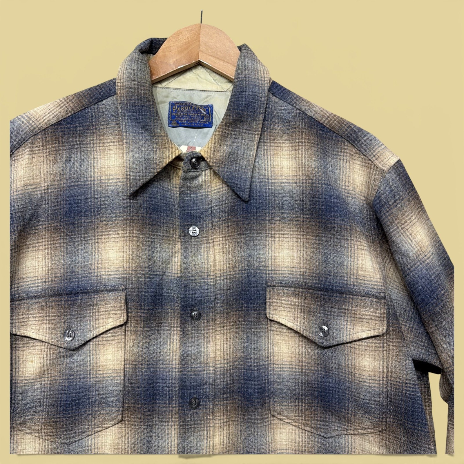 Vintage Pendleton Shadow Plaid  70s Wool Button D… - image 2