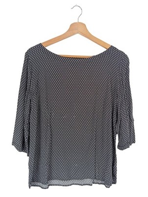 ZERO Schlupf-Bluse Damen Bluse Gr. DE 40 schwarz-wollweiß Casual-Look