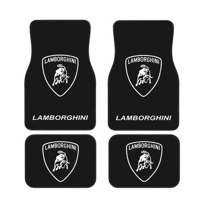 4 Piece Lamborghini Car Front & Rear Floor Mat Set Non-Slip Carpet Mats
