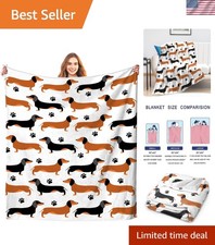 Dachshund Flannel Blanket - Fun and Functional, Ideal for Home  Travel, 50"x40"