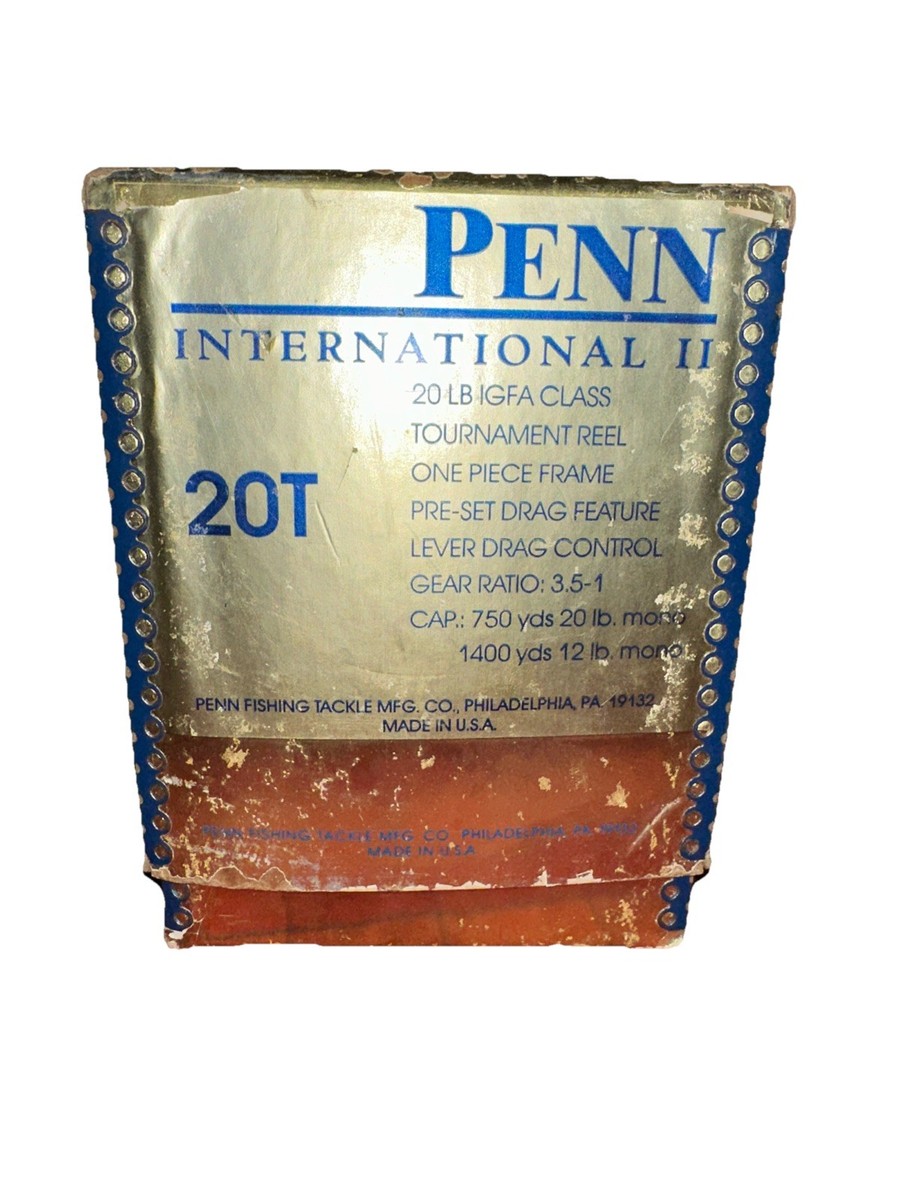 New PENN INTERNATIONAL II 20T LEVER DRAG FISHING REEL W/THE BOX