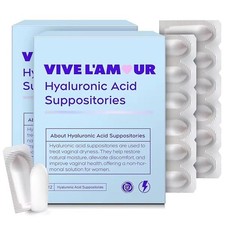 15mg Hyaluronic Acid Vaginal Suppositories 2Pack, 24 Count, Vaginal Moisturiz...