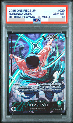 PSA 10 Roronoa Zoro OP12-020 Official Playmat Vol.4 One Piece Card