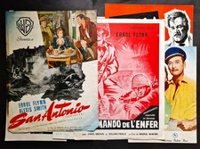 7 x 1940s- 1950s Errol Flynn Film Flyers Synopsis etc Ruth Roman Alexis Smith