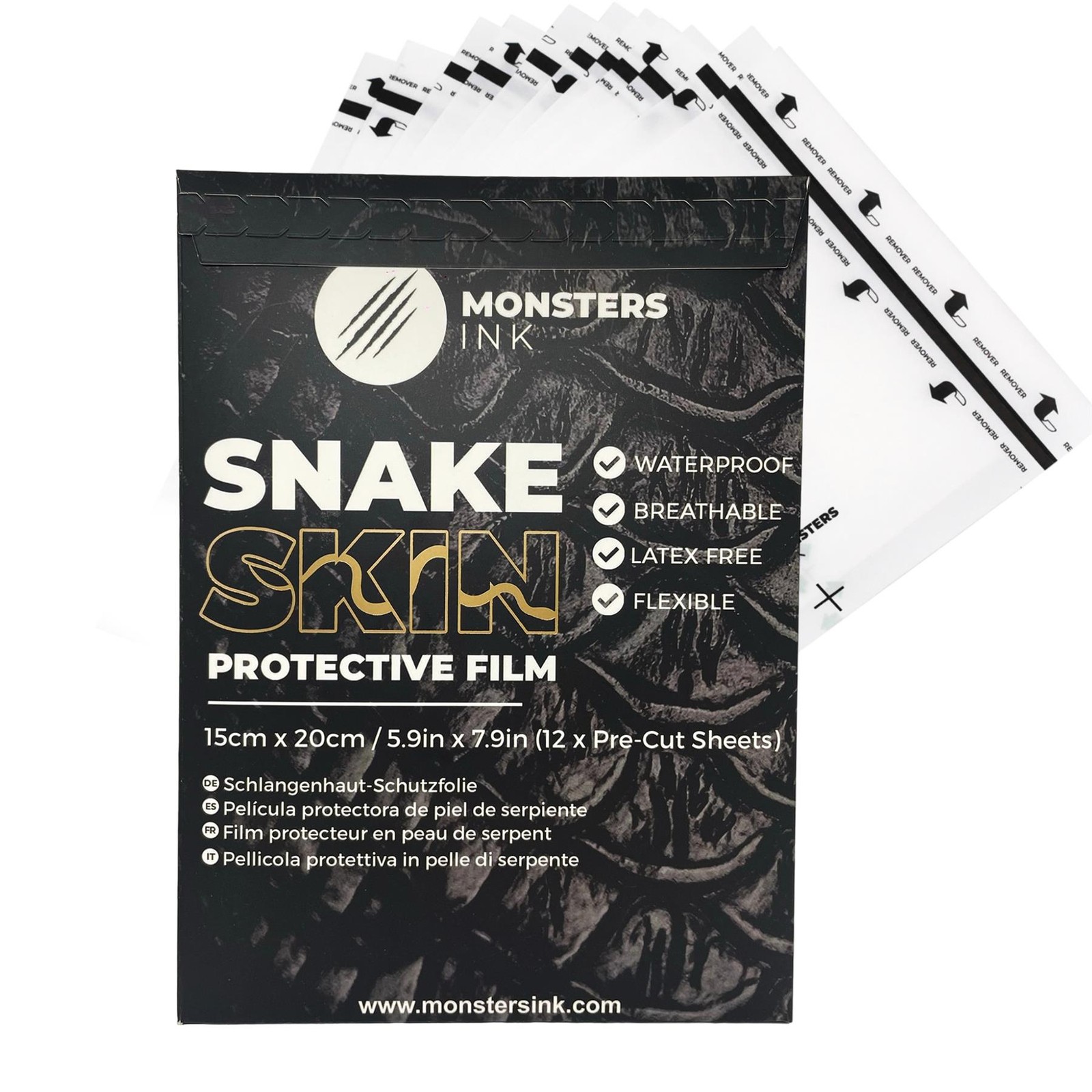 Monsters Ink Snake Skin Protective Film Matte 15cm x 20cm (12 sheets per pack)