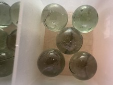 36 Vintage Industrial Green Glass Ball Marbles