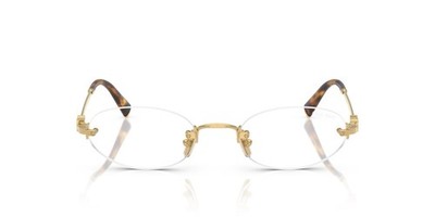 MIU MIU MU A54S 5AK08N Gold Clear Blue Light Filter Lenses Rimless