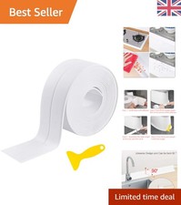 Caulk Strip 11ft - Self-Adhesive White Sealing Tape for Tidy Bathroom & Kitchen