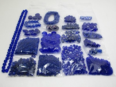 1/2 lb. Bulk Bead Lot - Craft & Jewelry Making - Sapphire Blue Mix