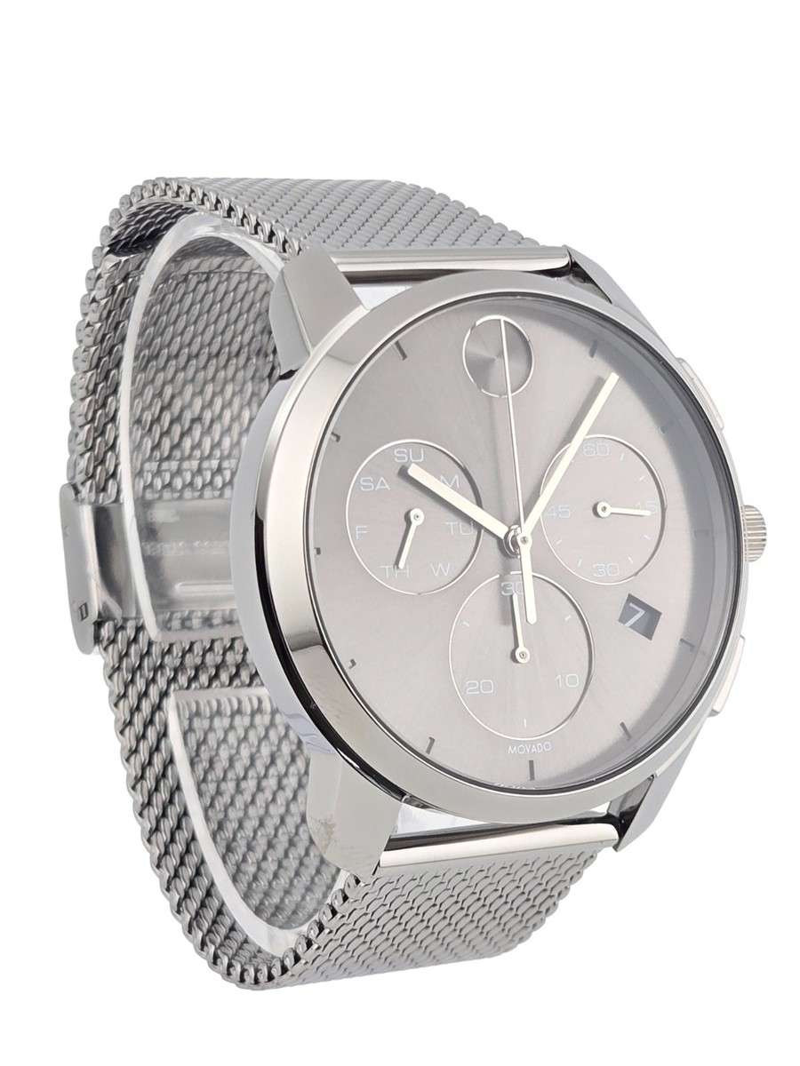 Movado Men's Bold Thin 3600635 Gray Dial Mesh Band Watch NEW | eBay
