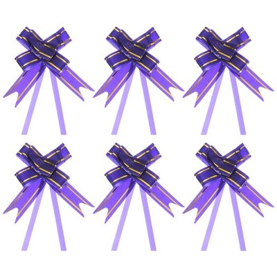 100Pcs 8'' Pull Bows Ribbon Gift Wrapping String Decorative Bow Tie Purple