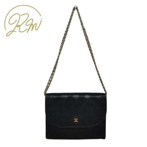 Vintage Chanel Black Lamb Mini Shoulder Bag Pre-Owned