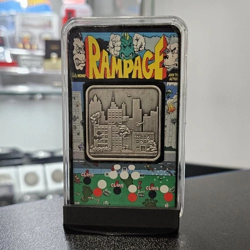 Arcade Classics Rampage 226/250 1oz .999 Fine Silver Bar w/ Capsule Display
