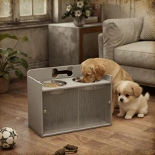 Elevated Dog Bowls for Neck & Joint Relief 2 Stainless Steel Splash-Proof