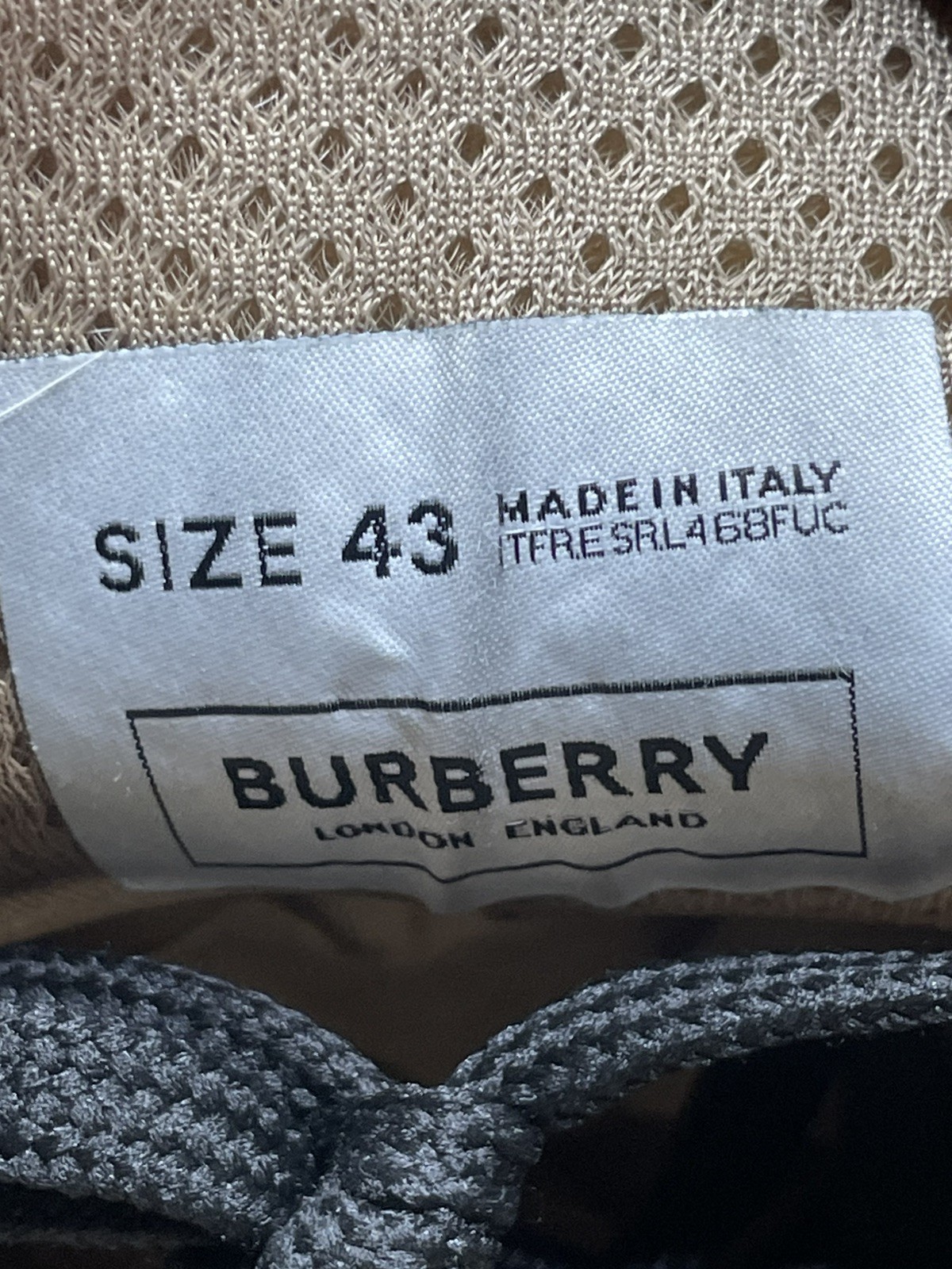 Burberry Ramsey Check Men’s Sneakers Size 43 EU / 10 US Beige White Red image 4