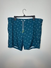 Bonobos Men's Riviera Recycled Swim Trunks Palm Scatter Blue Size L Beach Summer