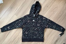 Adidas Big Kid Girls Long Sleeve Embroidered Fleece Floral Hoodie Pocket NWT 45