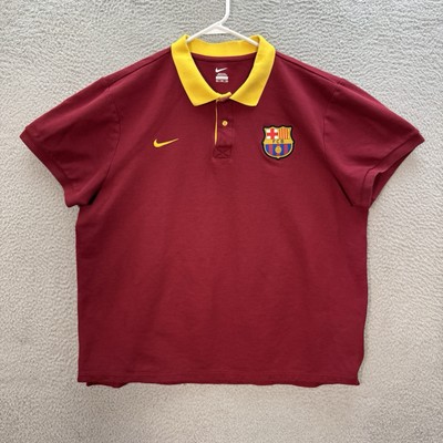 Nike Shirt Mens 2XL XXL Burgundy Polo FC Barcelona Football Soccer