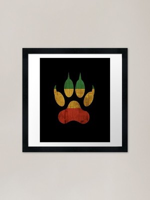 Löwentatze Druck Rasta Reggae Äthiopi gerahmt Wandbild Poster Leinwanddruck Bild