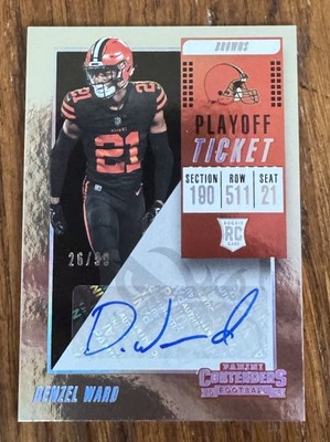 Denzel Ward 2018 Contenders Playoff Ticket Auto #245 /99 Ohio St Browns RC