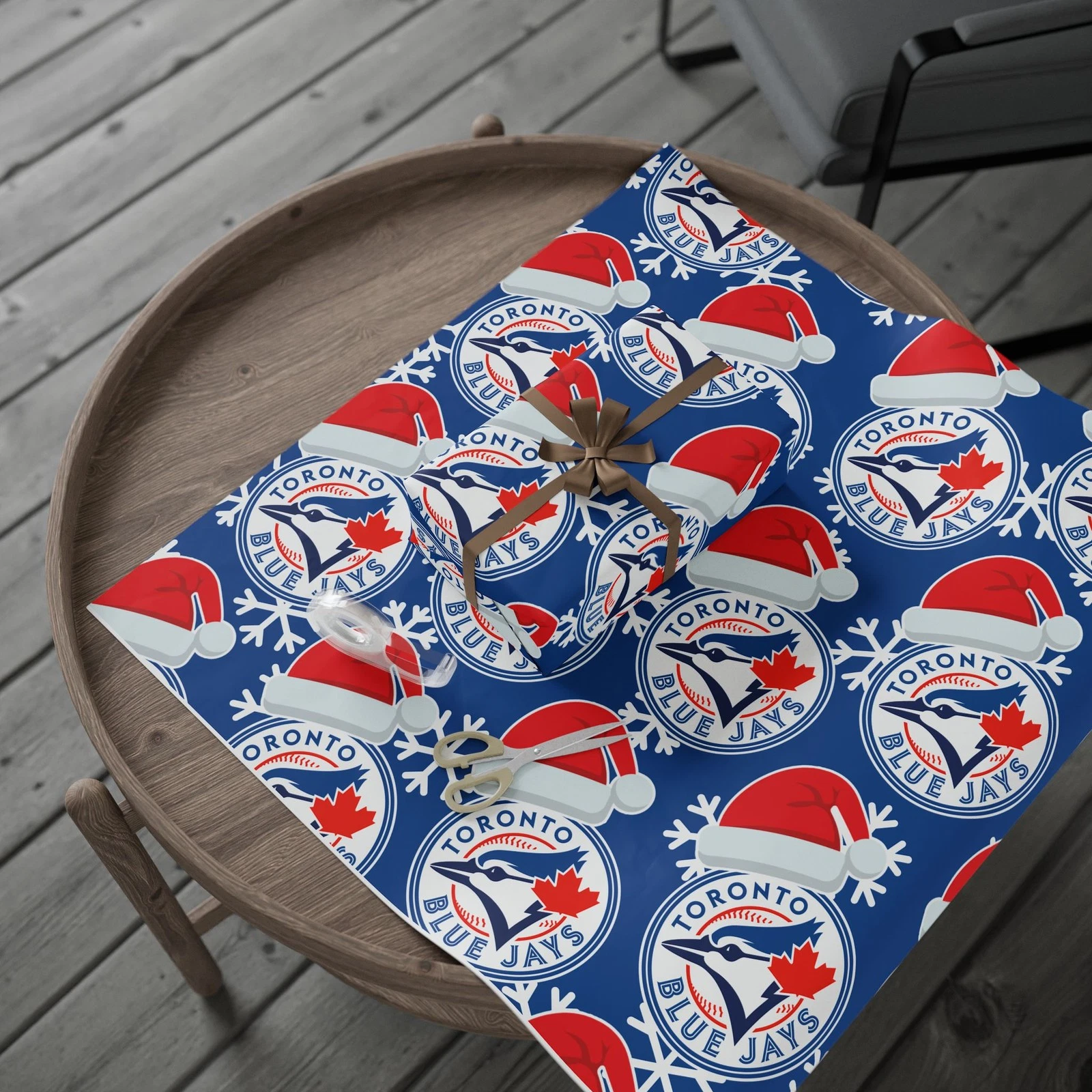 Toronto Blue Jays Gift Wrapping Paper, Baseball Team Holiday