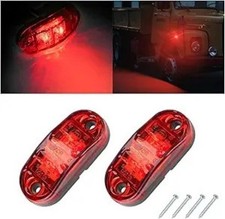 2PCS 2.5 Inch Red LED Side Marker Lights, 12-24V Waterproof Surface Color: Red