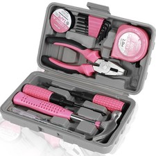 24 PCS Small Mini Tool Kit MultiPurpose Home Hand Set With Case Pink