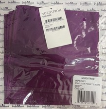 NORDSTROM Solid Berry Purple Pocket Square/Handkerchief 100 Silk NEW WITH TAGS