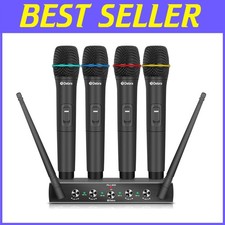 Durable UHF 4-Channel Wireless Mic System - Perfect for Church and Family Events