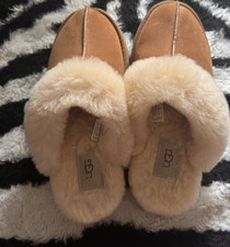 UGG Women s Suede Shearling Slide Slippers Brown/Beige US 7
