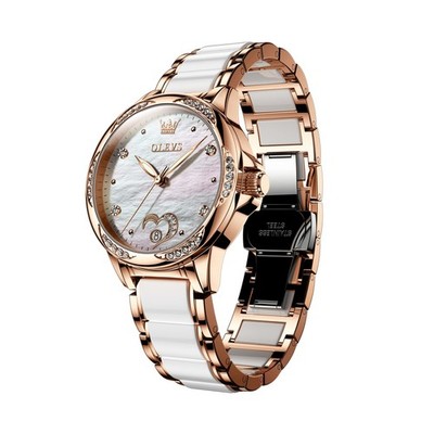 OLEVS Womens Automatic Watch, Premium Large Face Diamond Accented Self Windin...
