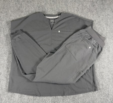 Fabletics Women’s Scrub Set Gray Feel Good Performance 2XL T Top 2XL Bottoms