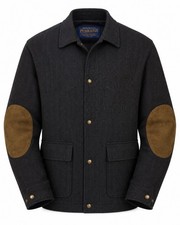 VTG PENDLETON Insulated 100 Virg Wool USA Made Herringbone Mens Field Jacket L
