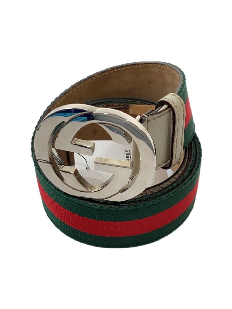 GUCCI Womens Multicolor Leather Fashion Belt with GG Logo
