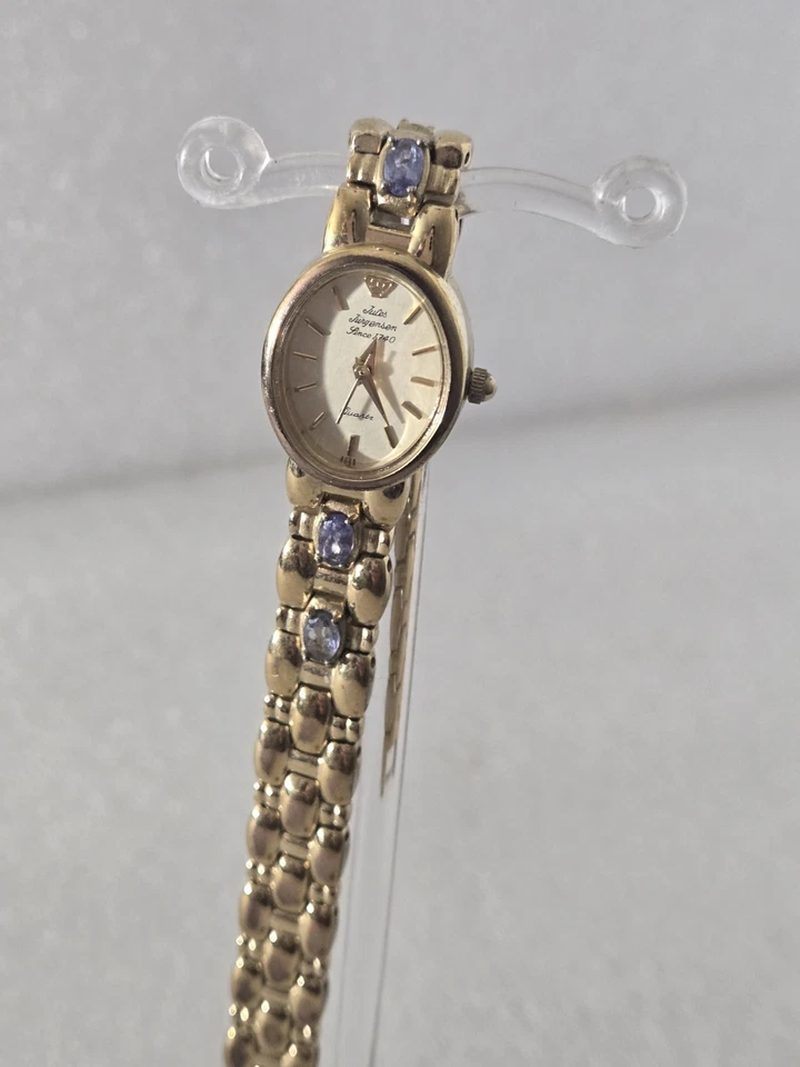 Rare Vintage Womens Ladies Gold Jules Jurgensen Purple Blue Tanzanite 3/4 ct... - image 3 of 4