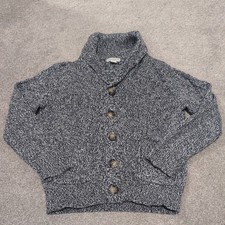 JCrew Crewcuts Boys Shawl Collar Cardigan Small 6-7 Sweater Cotton Blue White