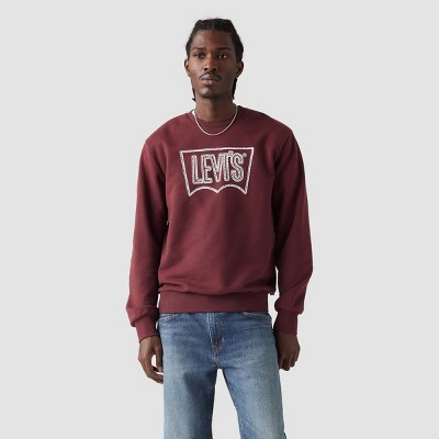 Толстовка-пуловер с логотипом Levis Mens Casual Fit - Бордовый S