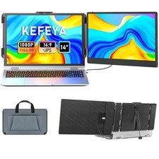 KEFEYA Laptop Screen Extender 14" FHD 1080P IPS Monitor Dual Portable Type-C