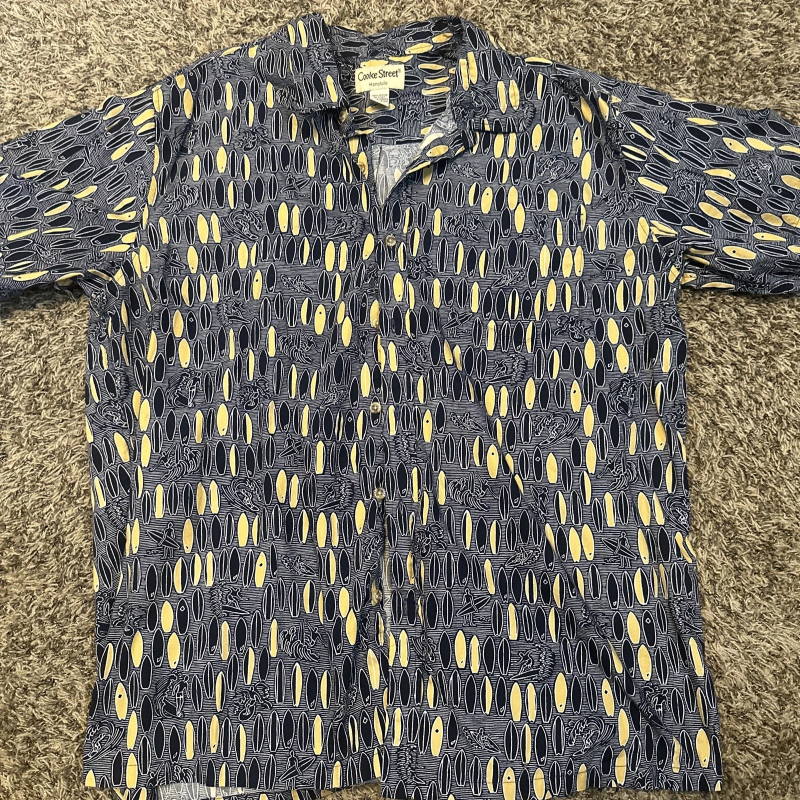 Cooke Street Adult Man Size XXLarge Button Up Casual Hawaiian Short Sleeve Shirt