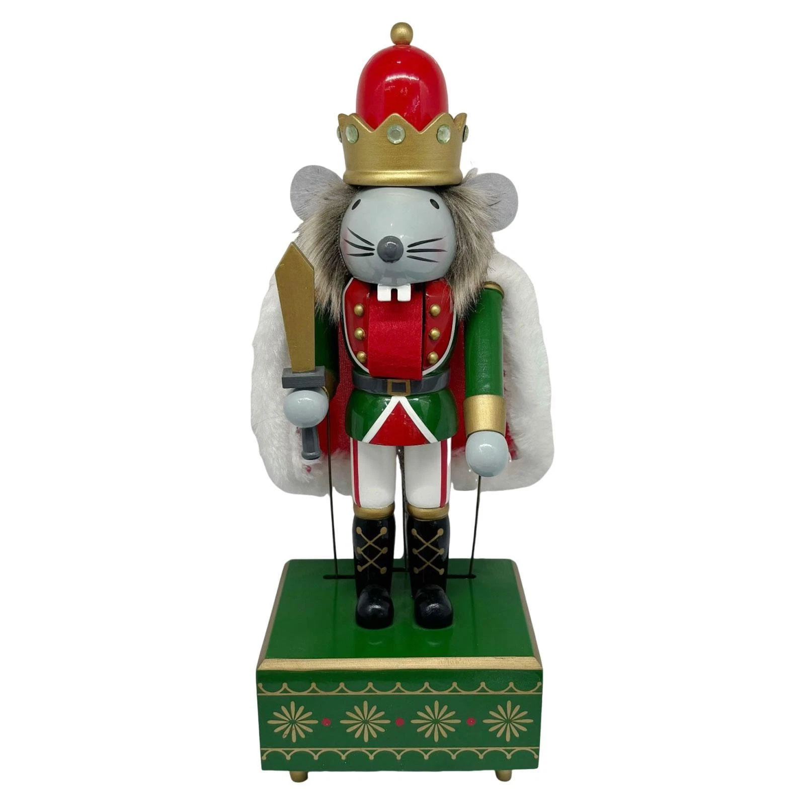 12inch Mouse Nutcracker Puppet Musical Box Multifunctional Desktop Ornament