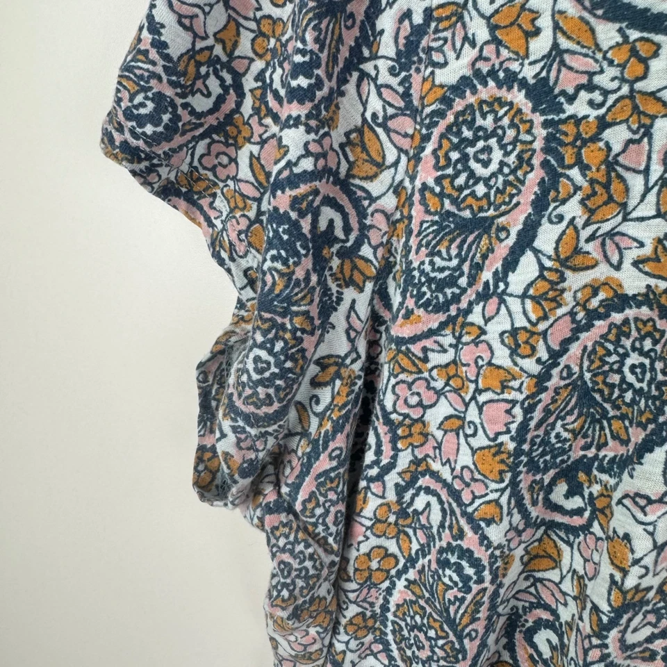 Camiseta Lucky Brand Paisley Floral Patchwork Talla 2X Boho Informal Elastizada Diaria Foto 2 de 4