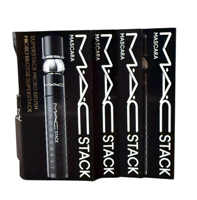 Lot of 4 MAC Stack Mascara Superstack Micro Brush Black 0.1 oz / 3ml Each